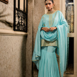 NEELAM LIGHT BLUE SHARARA SET WITH DUPATTA