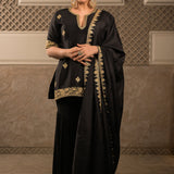 ALOKA BLACK SHARARA SET WITH DUPATTA