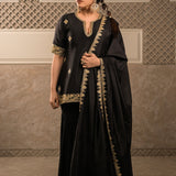 ALOKA BLACK SHARARA SET WITH DUPATTA