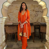 SHWETA MALPANI IN NALIKA ORANGE KURTA SET WITH DUPATTA