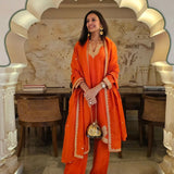 SHWETA MALPANI IN NALIKA ORANGE KURTA SET WITH DUPATTA