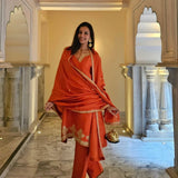 SHWETA MALPANI IN NALIKA ORANGE KURTA SET WITH DUPATTA