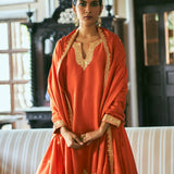 NALIKA ORANGE KURTA SET WITH DUPATTA