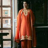 NALIKA ORANGE KURTA SET WITH DUPATTA