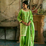 VANHI LIME GREEN KURTA SET WITH DUPATTA