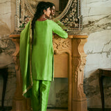 VANHI LIME GREEN KURTA SET WITH DUPATTA