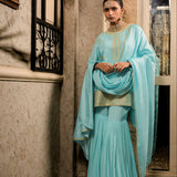 NEELAM LIGHT BLUE SHARARA SET WITH DUPATTA