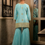 NEELAM LIGHT BLUE SHARARA SET WITH DUPATTA