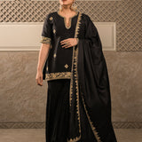 ALOKA BLACK  SHARARA SET WITH DUPATTA