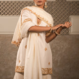 MALLIKA WHITE SHARARA SET WITH DUPATTA