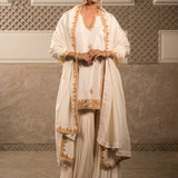 MALLIKA WHITE SHARARA SET WITH DUPATTA