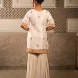 MALLIKA WHITE SHARARA SET WITH DUPATTA