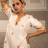 MALLIKA WHITE SHARARA SET WITH DUPATTA