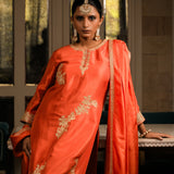 SURABHI ORANGE KURTA SET WITH DUPATTA