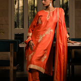 SURABHI ORANGE KURTA SET WITH DUPATTA