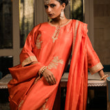 SURABHI ORANGE KURTA SET WITH DUPATTA