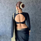 SUKHMANI GAMBHIR IN BLACK SIDDRA SAREE